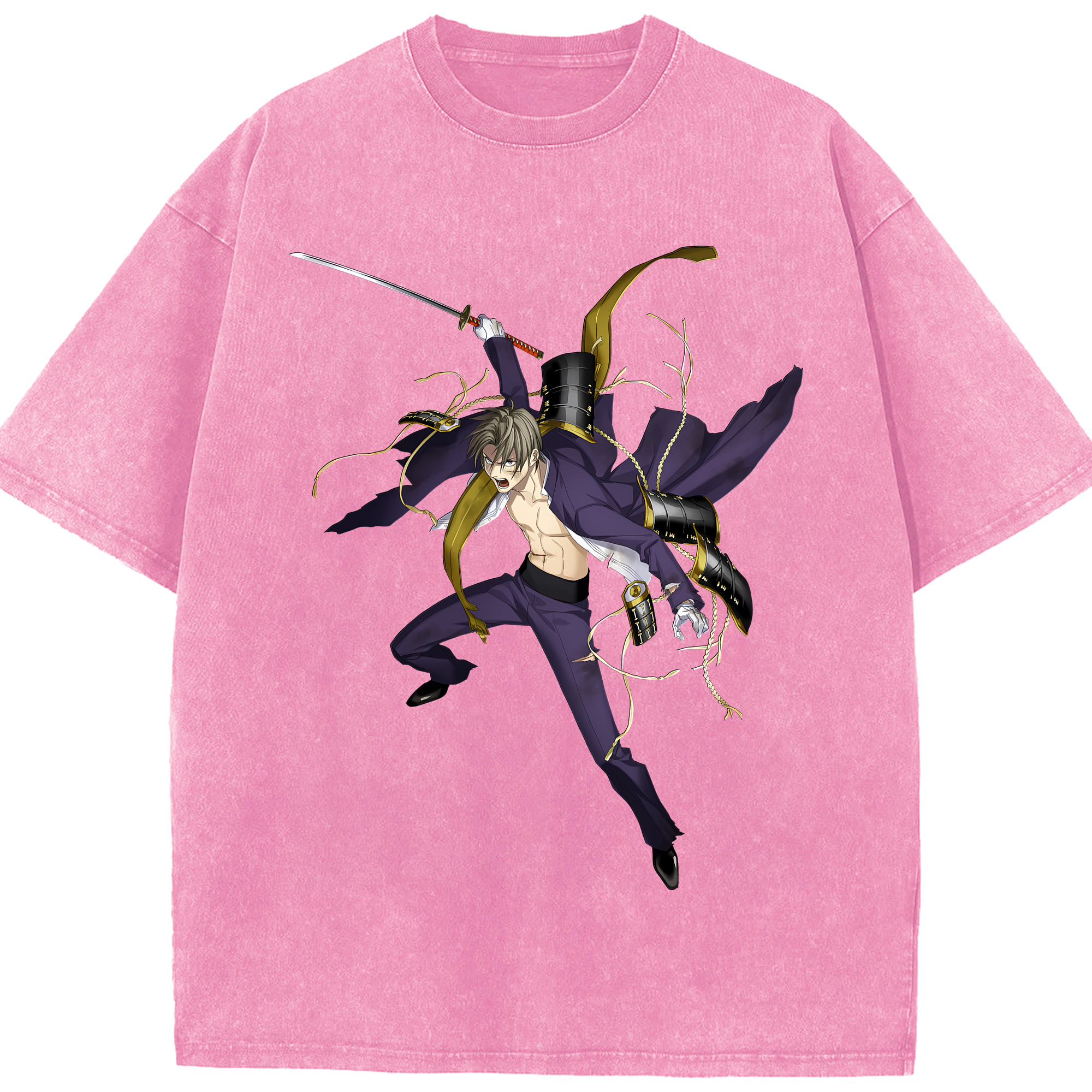 （画像用） 刀剣乱舞 Touken Ranbu 綿100% ヴィンテージ風 半袖Tシャツ（フロントプリント）